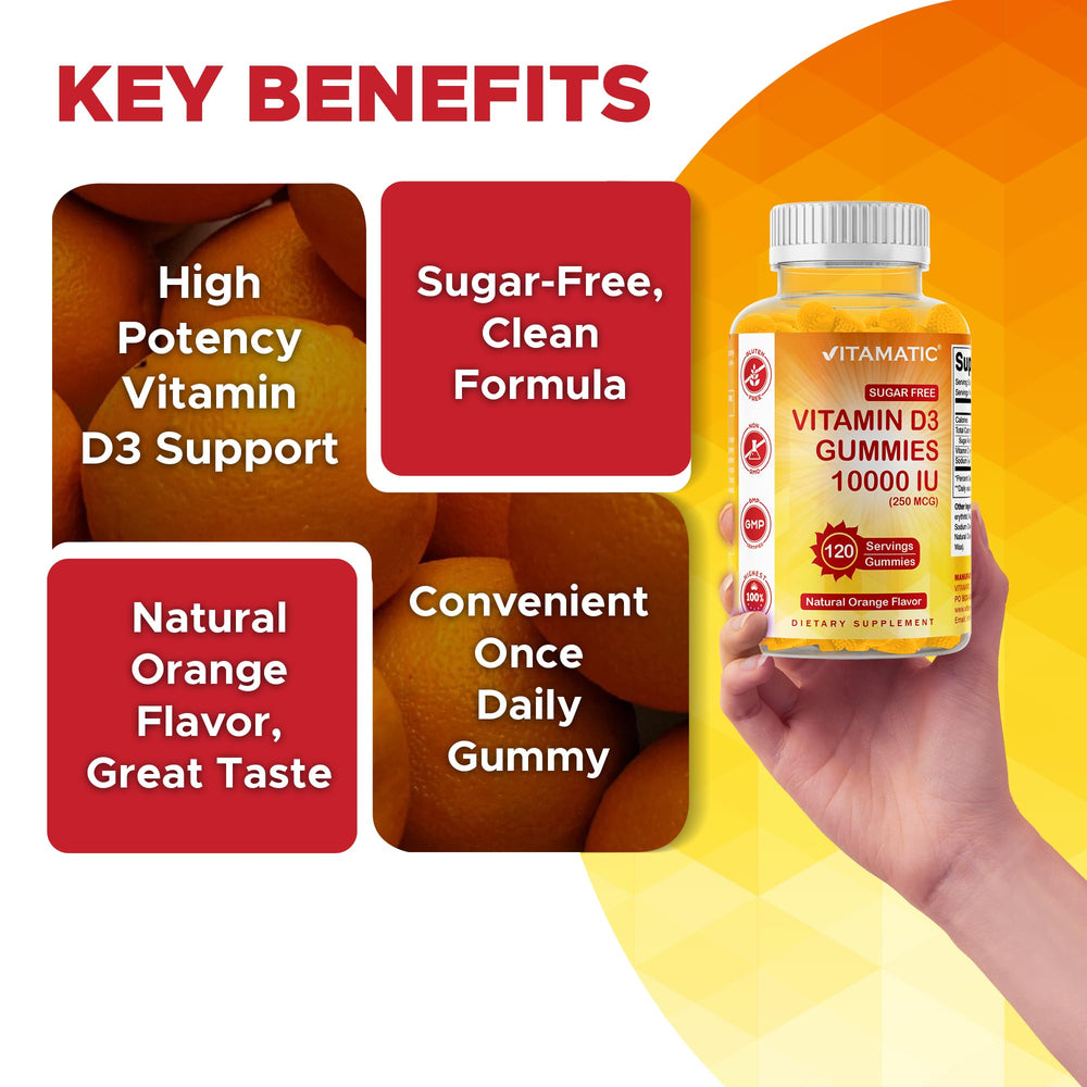 Vitamatic D3 gummies are produced in a GMP-compliant, FDA-registered facility.