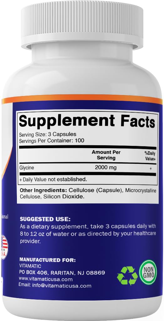 Vitamatic Glycine gluten-free badge—suitable for gluten-free diets.