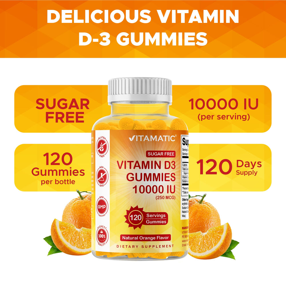 Vitamatic orange gummies blend flavor with potential bone and mood support.