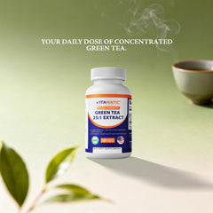 Vitamatic Green Tea Extract ingredients panel highlights catechins and polyphenols