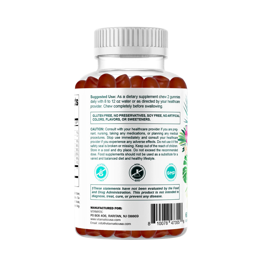 60 count Vitamatic collagen gummies bottle on a clean surface