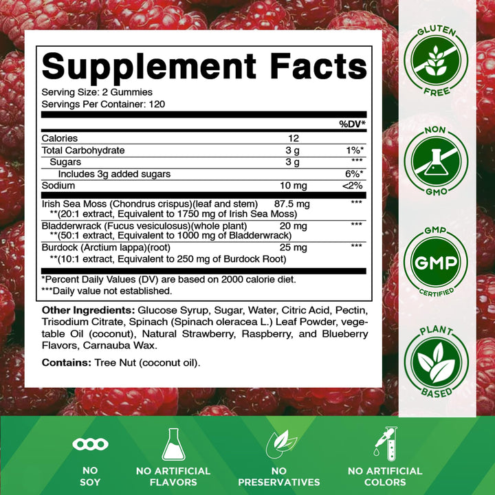 Close-up of bright gummies highlights natural raspberry taste and easy chew.