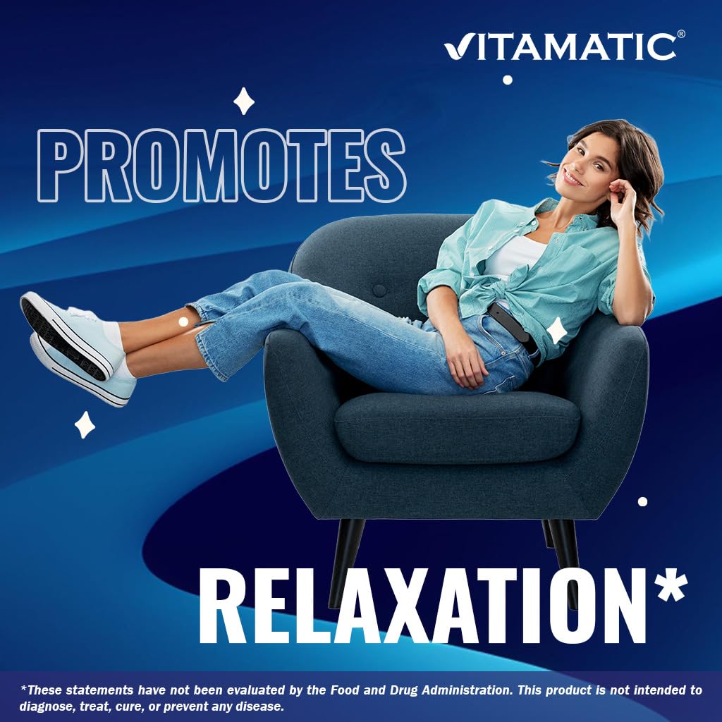 Vitamatic L-Theanine packaging box on a clean countertop