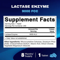 Close-up of Vitamatic Lactase Enzyme 9000 caplets ready for dairy use