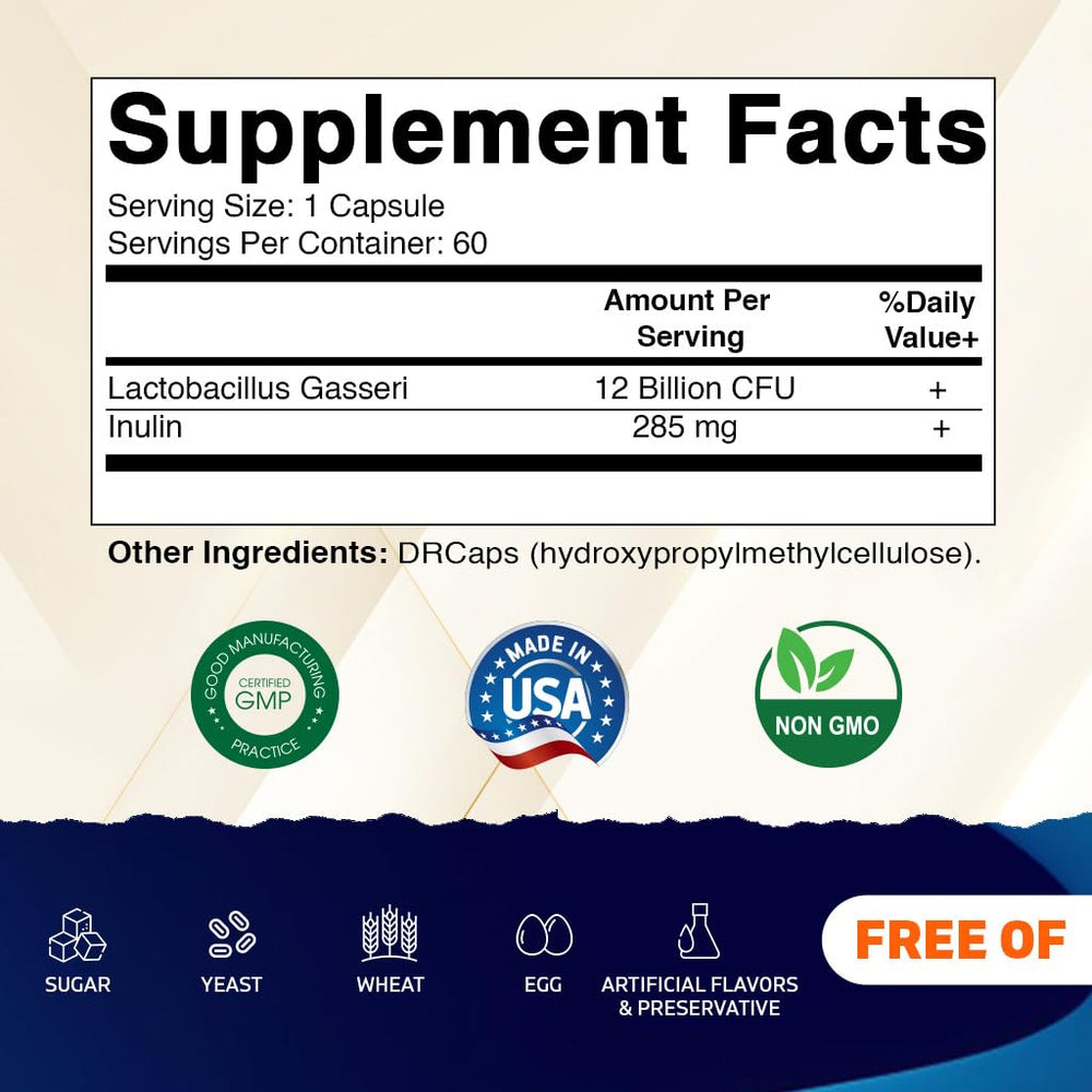 Vitamatic Lactobacillus Gasseri 60-count bottle highlighting value and convenience.