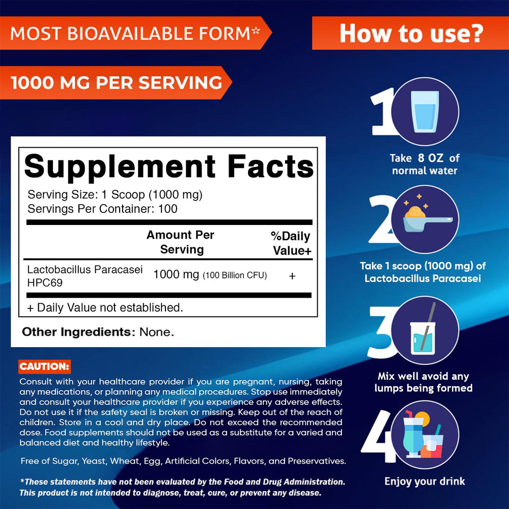 Vitamatic probiotic powder scoop demonstrates precise serving convenience