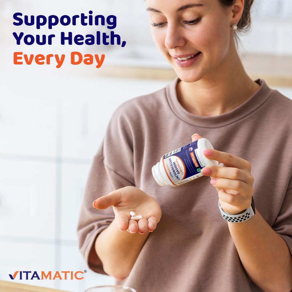 Vitamatic Made in USA GMP quality stamp on bottle.