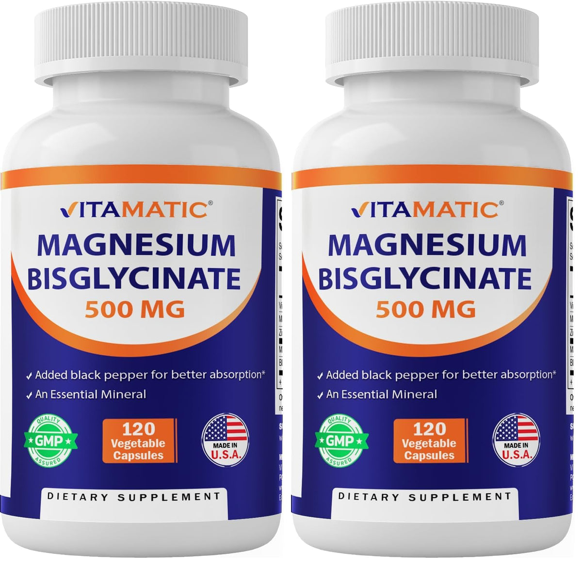 Vitamatic Magnesium bottle front showing extra strength formula for muscle and nerve support.