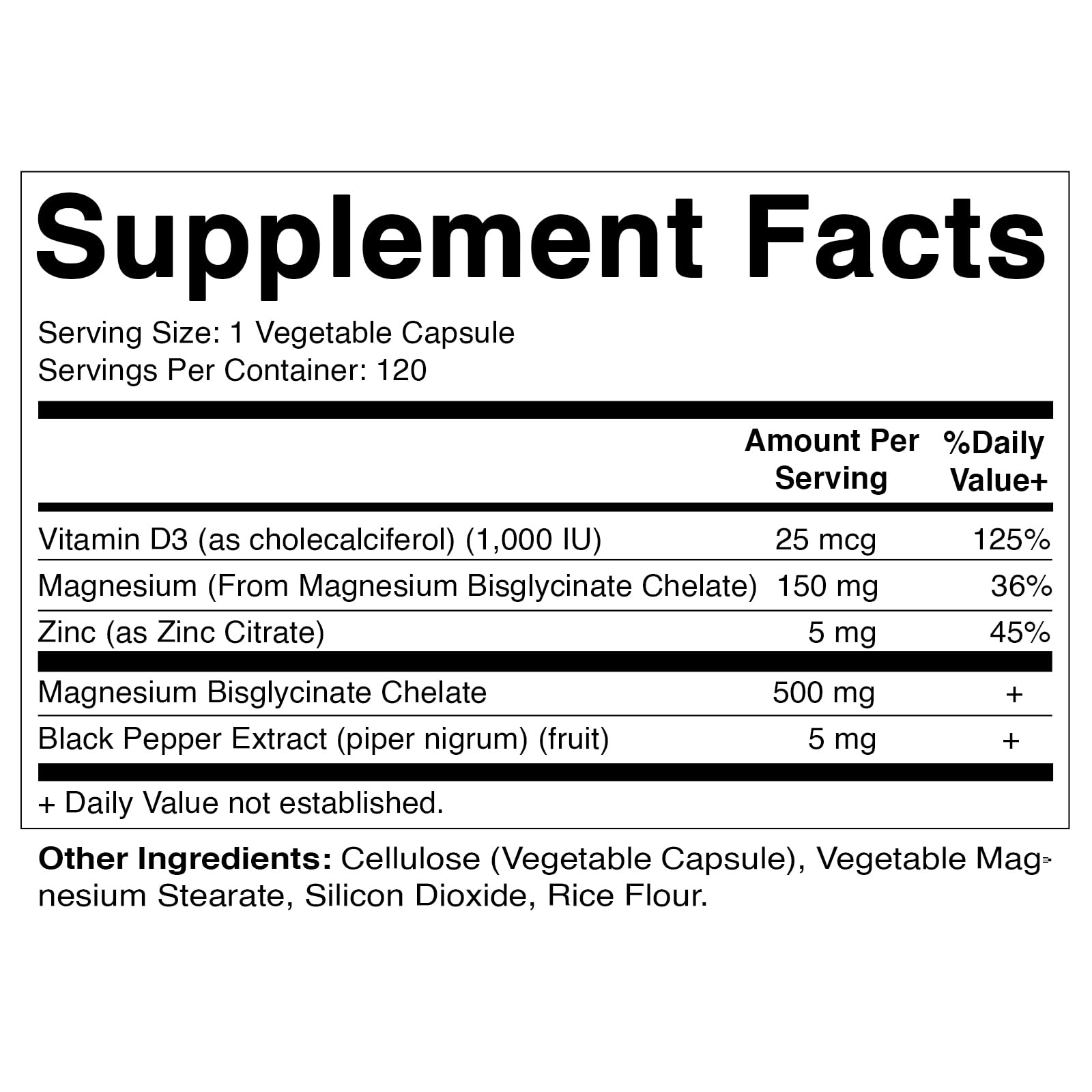 Close-up of Vitamatic Magnesium capsules highlighting the bisglycinate and oxide blend.
