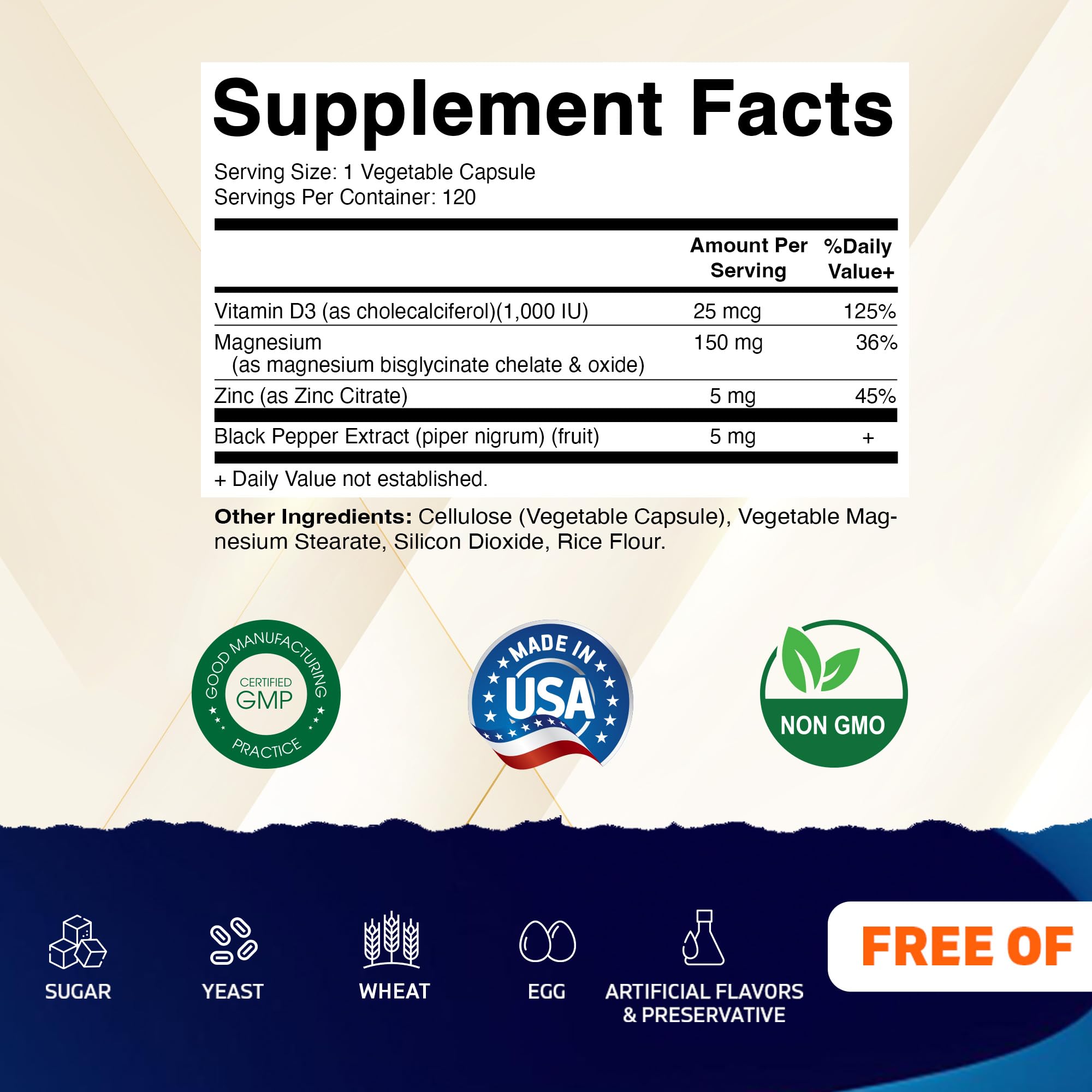 Vitamatic Magnesium D3 Zinc: cápsulas para apoyo diario.