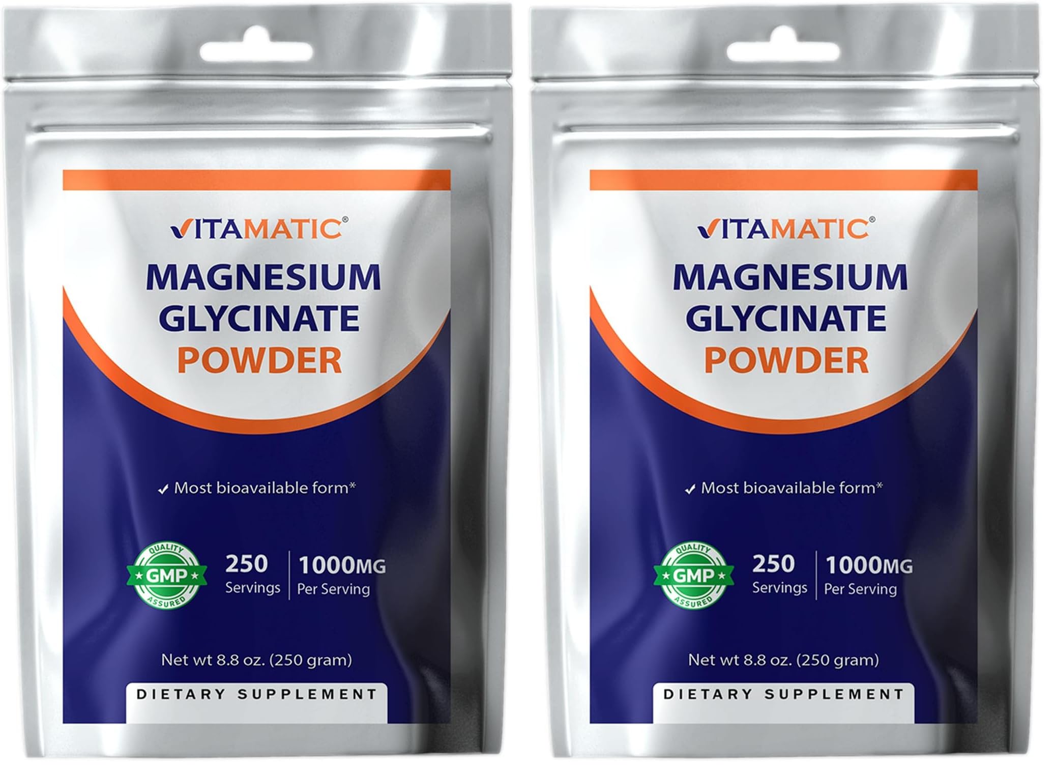 Vitamatic Magnesium duo-pack bottle for daily muscle and heart support.