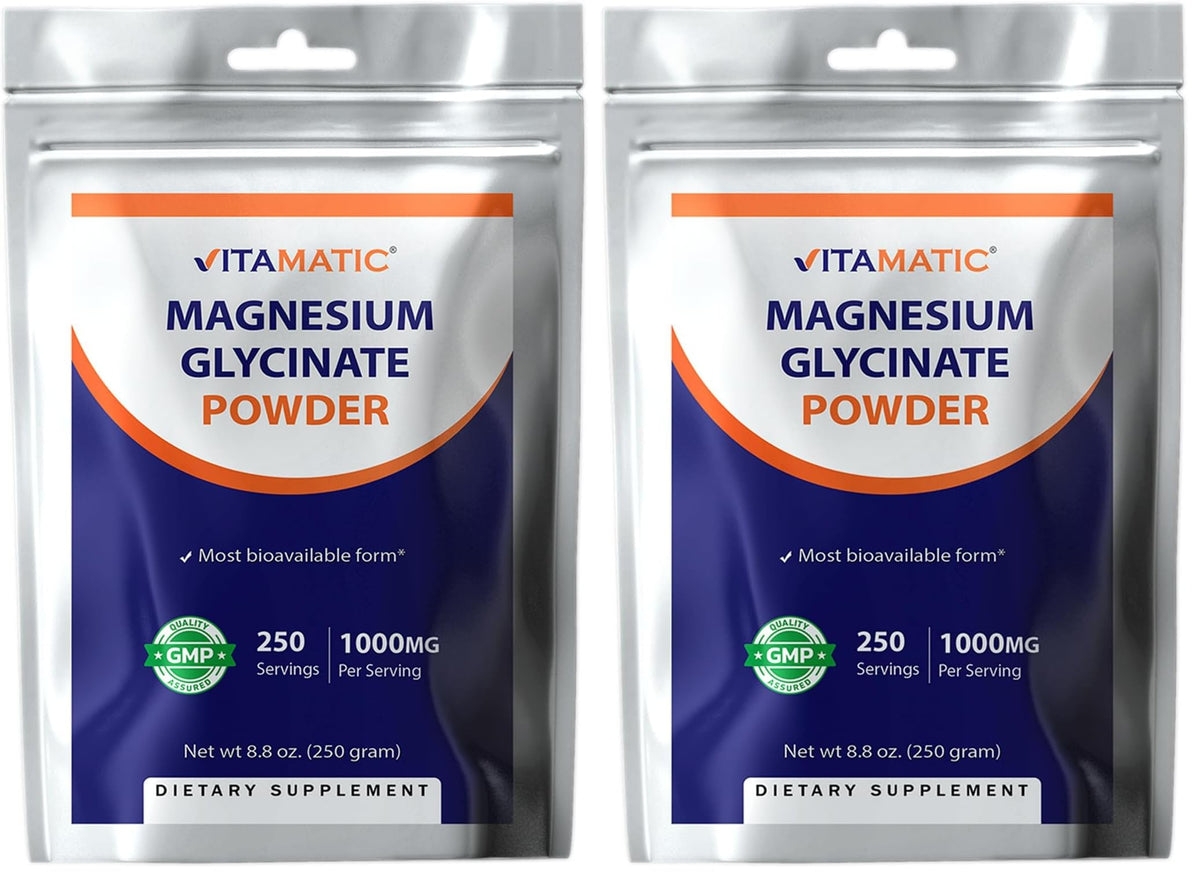 Vitamatic Magnesium duo-pack bottle for daily muscle and heart support.