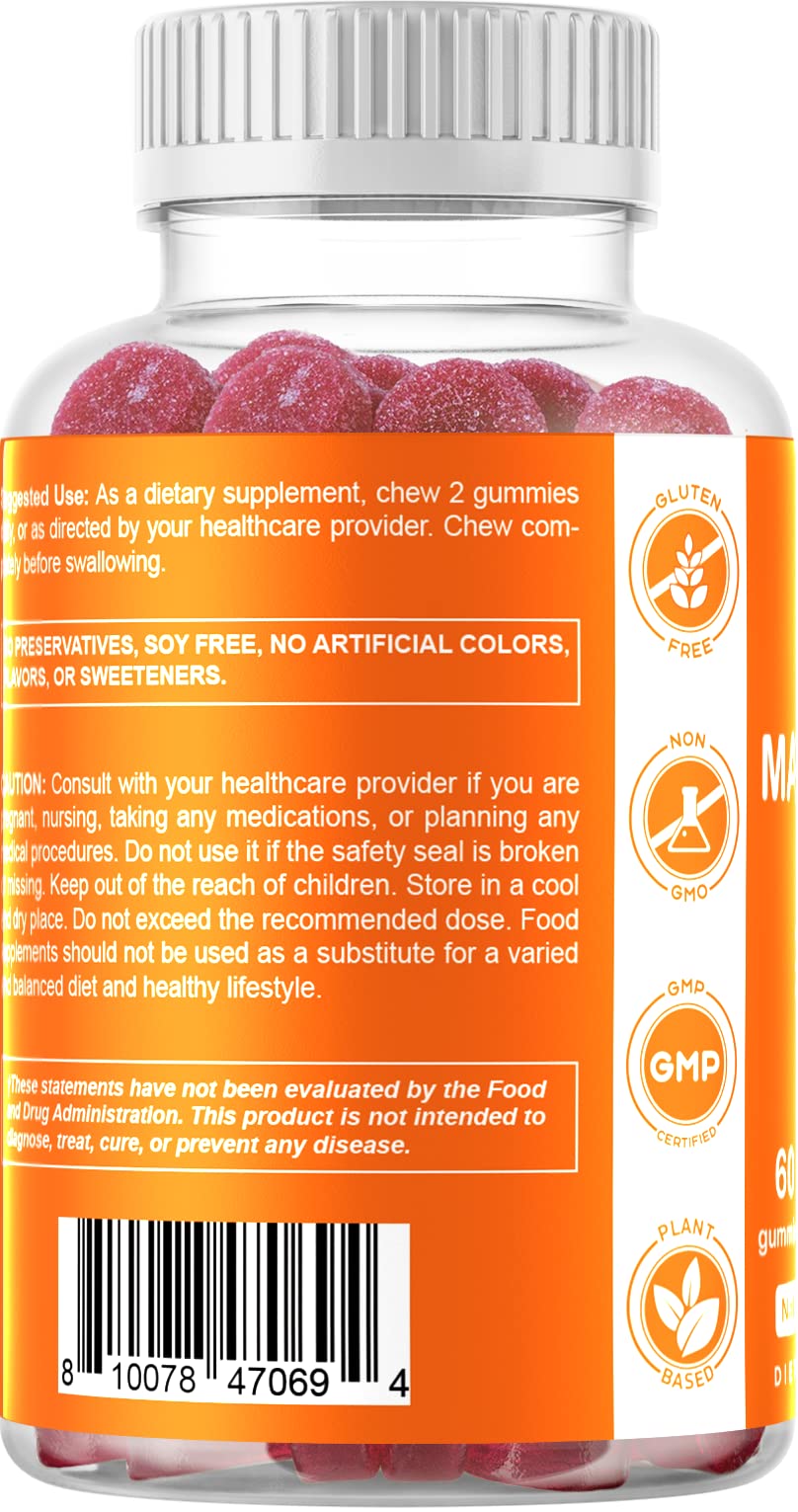 Vitamatic Magnesium Gummies lifestyle scene with bottle and glass for relaxation