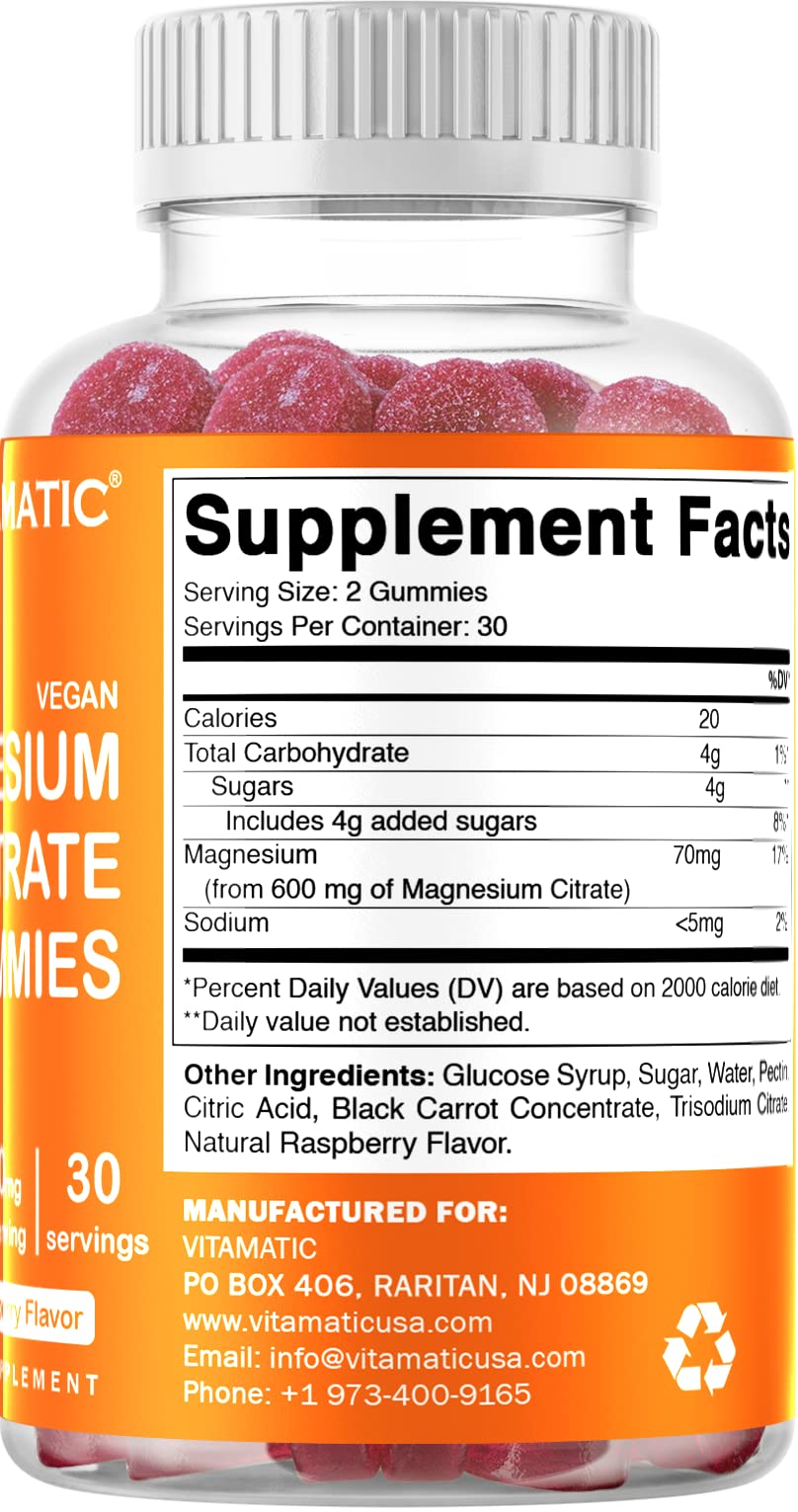 Vitamatic Magnesium Gummies vegan seal indicating ethical dietary choice