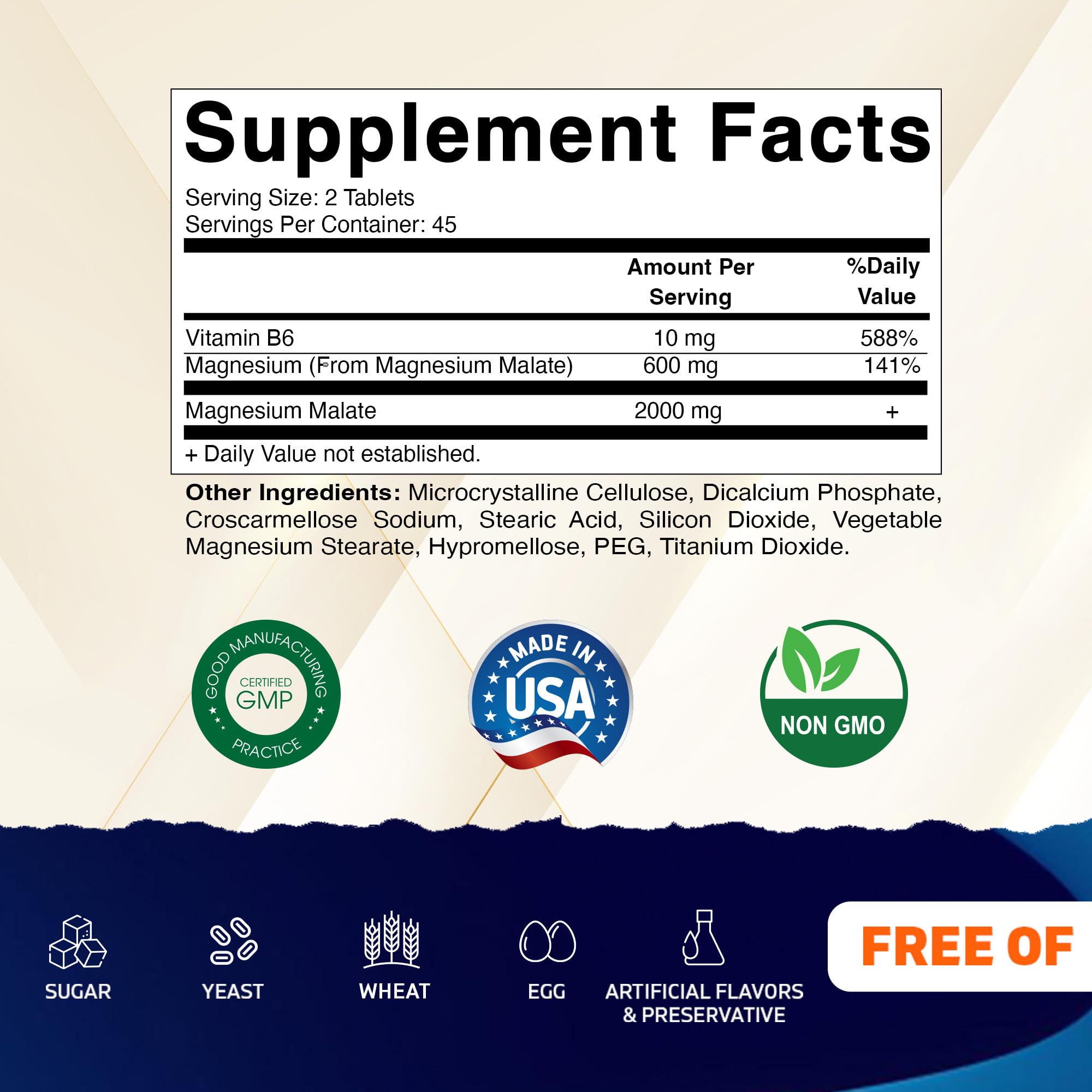 Vitamatic Magnesium Malate capsules ready for supplementation