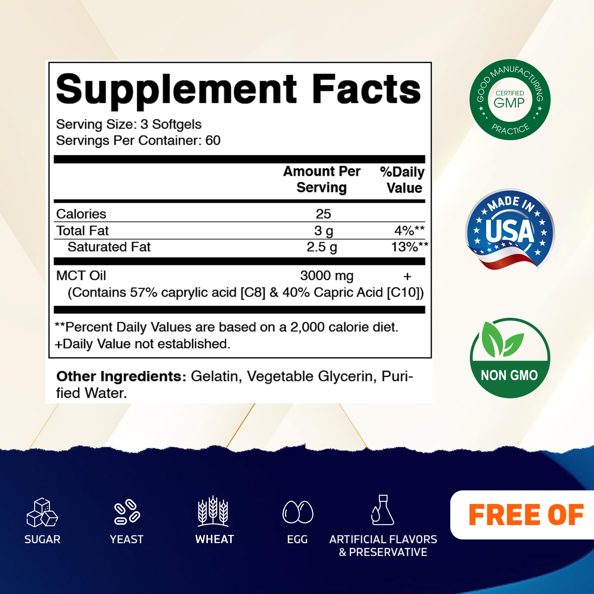 Vitamatic MCT softgels close-up highlighting C8/C10 profile.