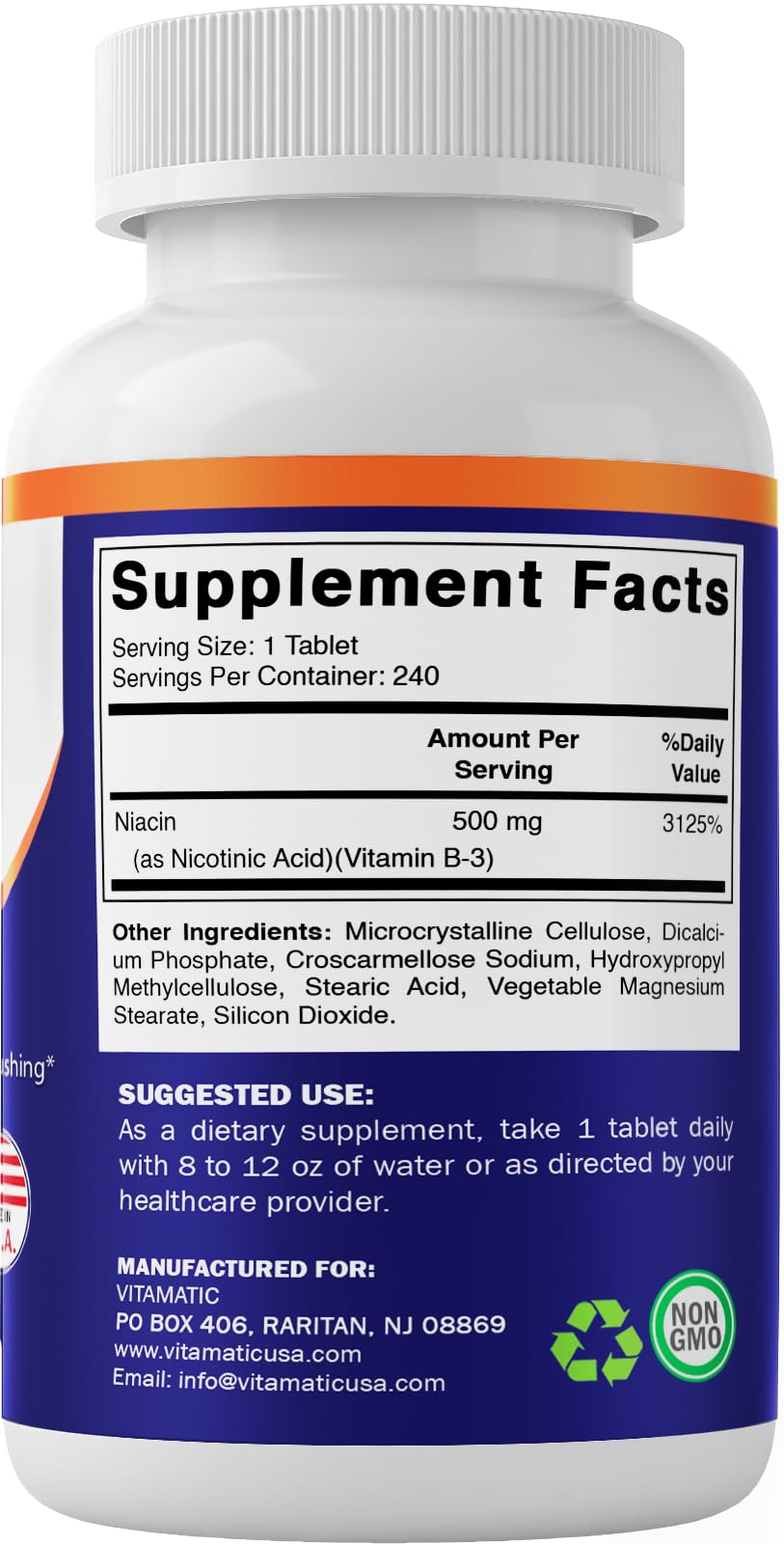 Vitamatic Niacin with glass of water during morning routine
