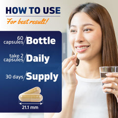 Vitamatic close-up of odorless fermented garlic capsules for tasteless daily intake