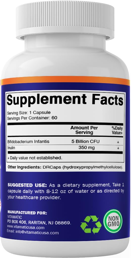 Vitamatic packaging with serving size and usage guidance helps plan daily use.