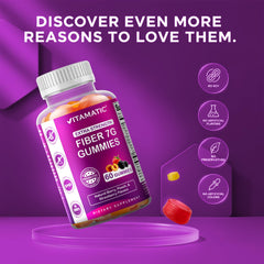 Vitamatic gummies closeup texture showcases natural color and pleasant chew