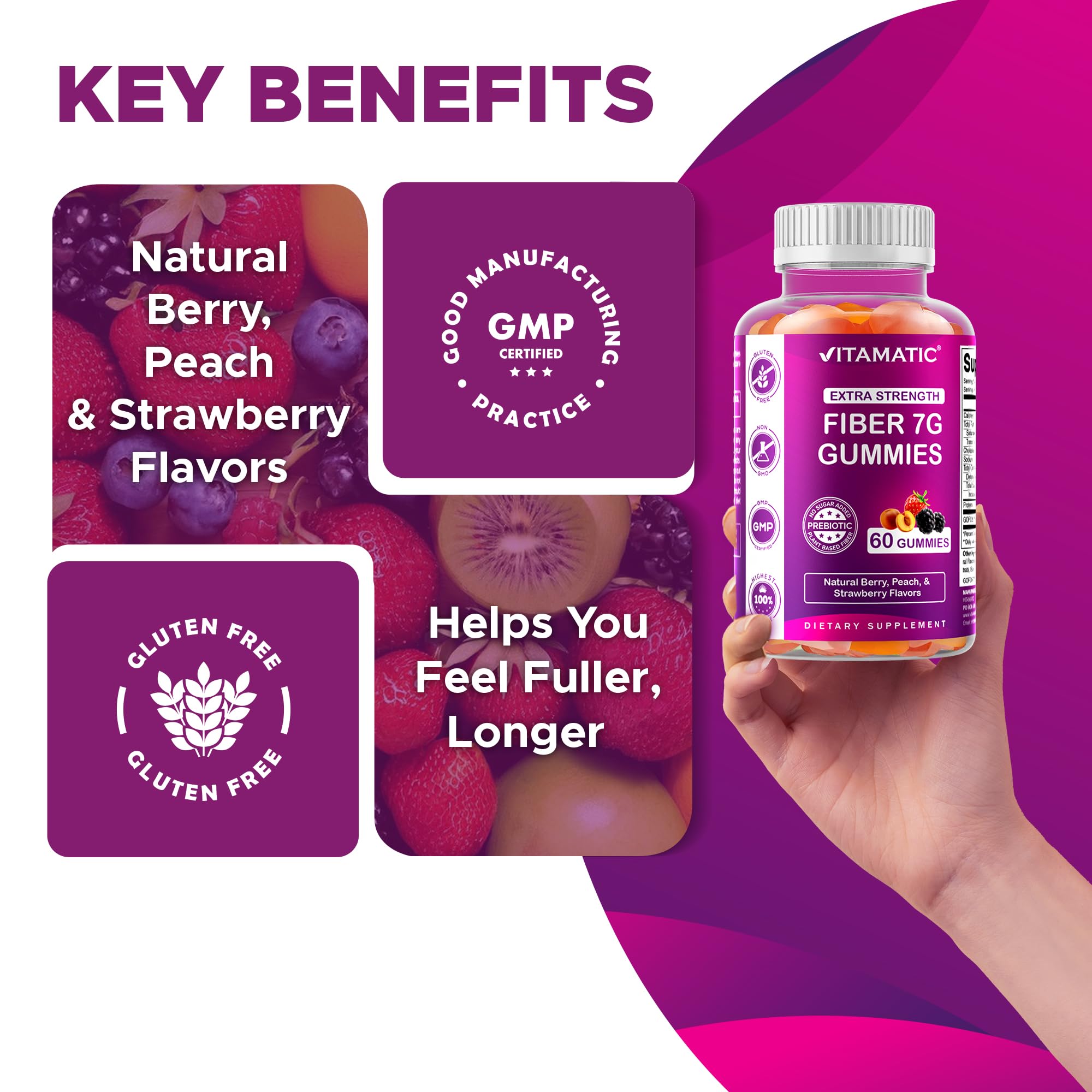 Vitamatic packaging label underscores vegan and gelatin-free formulation