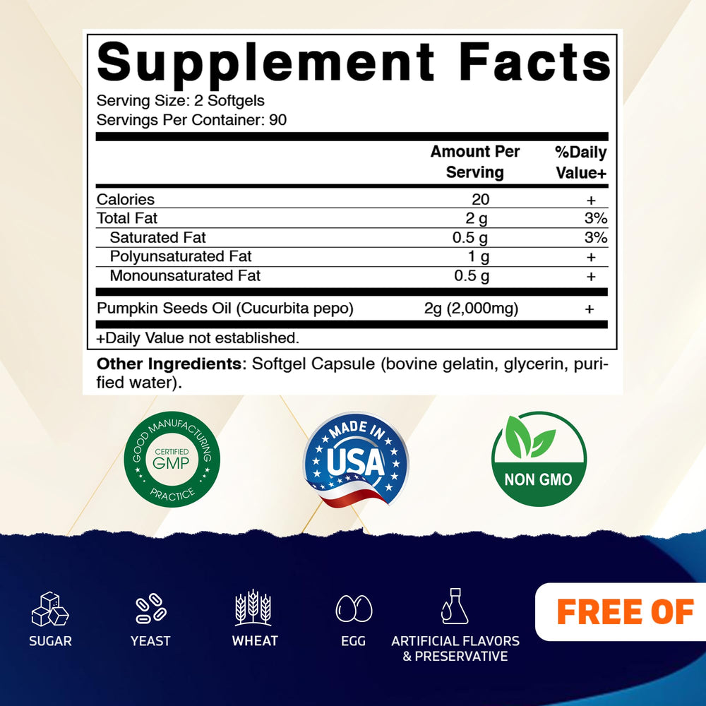 Vitamatic Pumpkin Seed Oil label close-up showing cold-pressed quality.