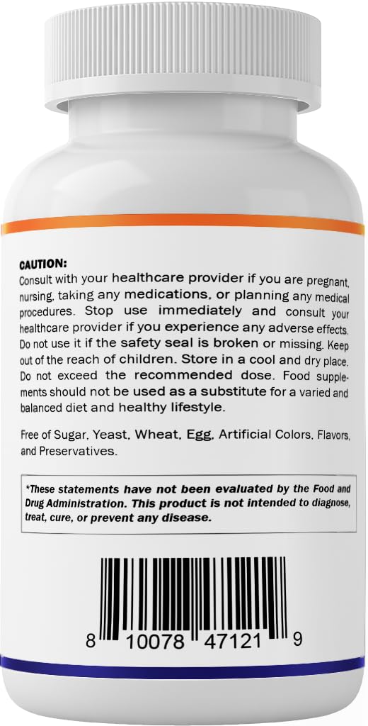 Usage chart on bottle hints suggested daily dosage for Vitamatic Quercetin with Bromelain.