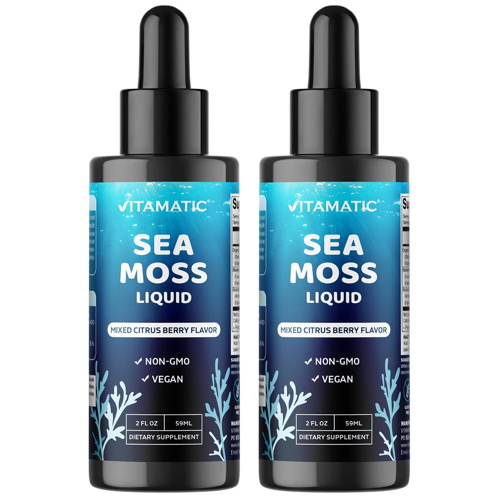 Vitamatic Sea Moss Liquid Citrus Berry bottle for daily use.