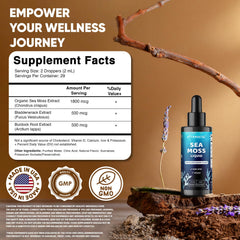 Vitamatic Sea Moss Liquid front label showing 2800 mg per serving.