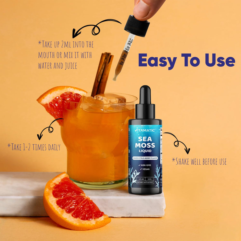 Vitamatic Sea Moss Liquid two-pack packaging for bulk convenience.