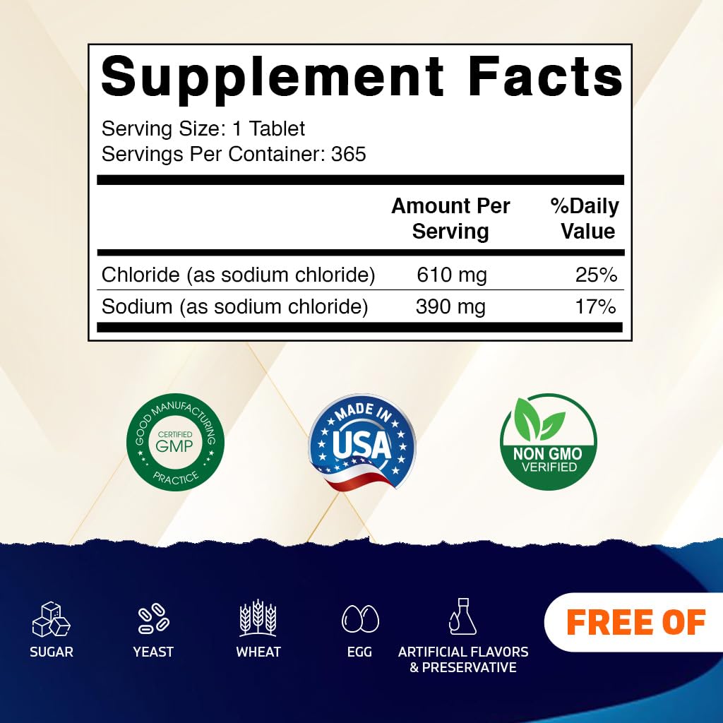 Close-up of Vitamatic tablet showing salt composition for electrolyte balance.