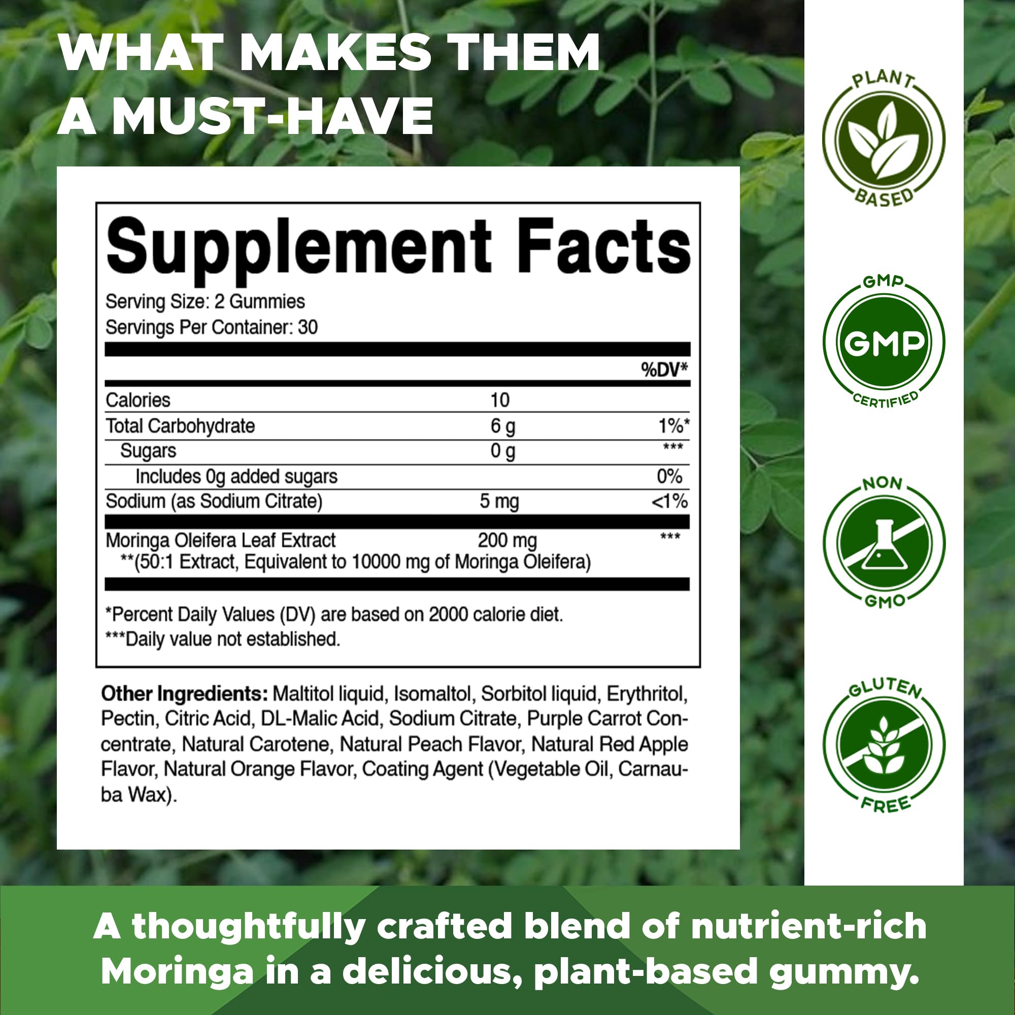 Vitamatic Sugar Free Moringa Gummies jar-front showing packaging
