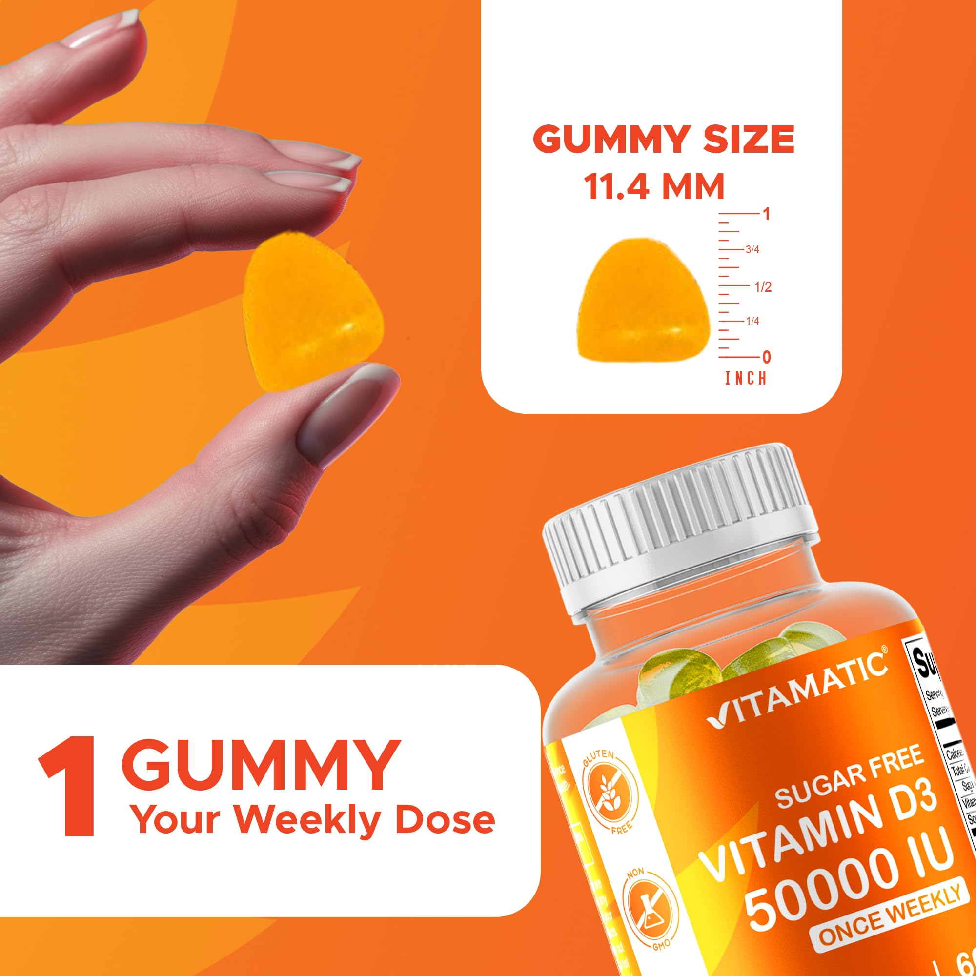 Two-pack display of Vitamatic D3 gummies for extended supply