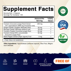 Vitamatic Turmeric capsules closeup showing easy-to-swallow vegetarian capsules