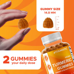 Vitamatic turmeric gummies with black pepper extract for enhanced absorption