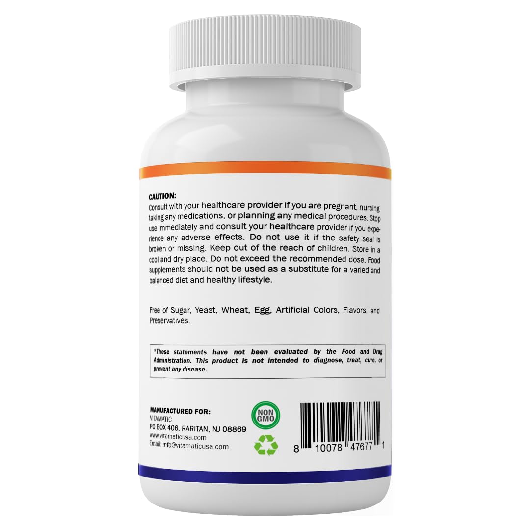Daily-use Vitamatic B12 bottle positioned for mindful wellness routines.