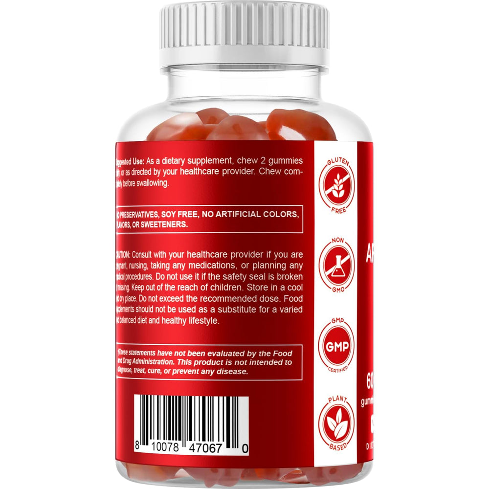 Vitamatic vegan gummies showing allergen-free claim icons.