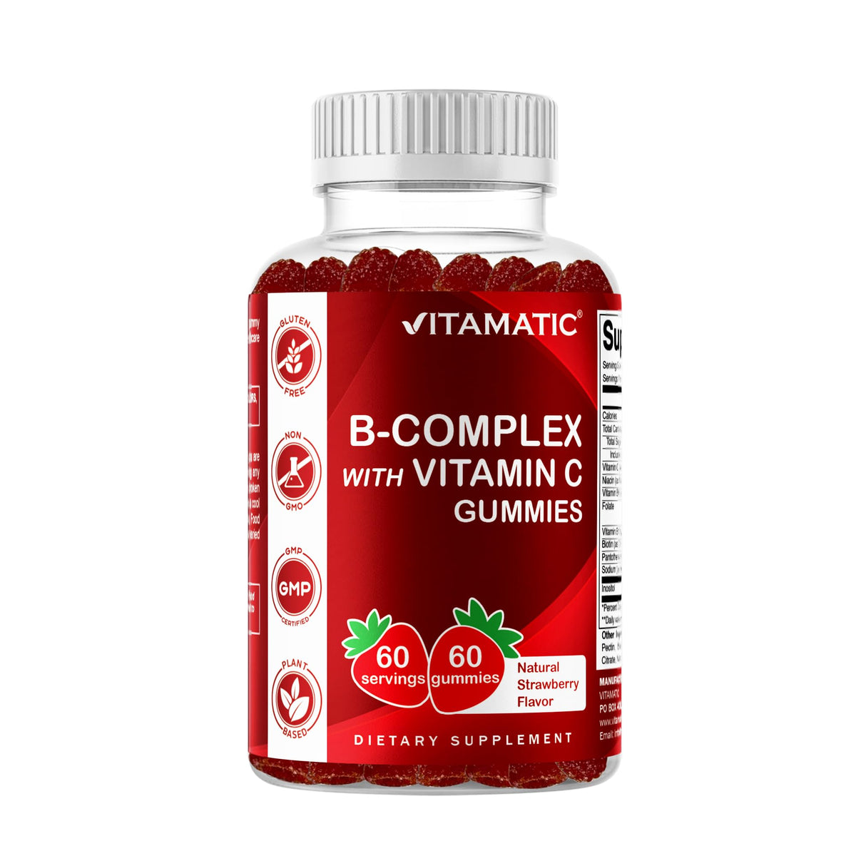 Vitamatic Vitamin B Complex Gummies bottle for convenient daily energy support