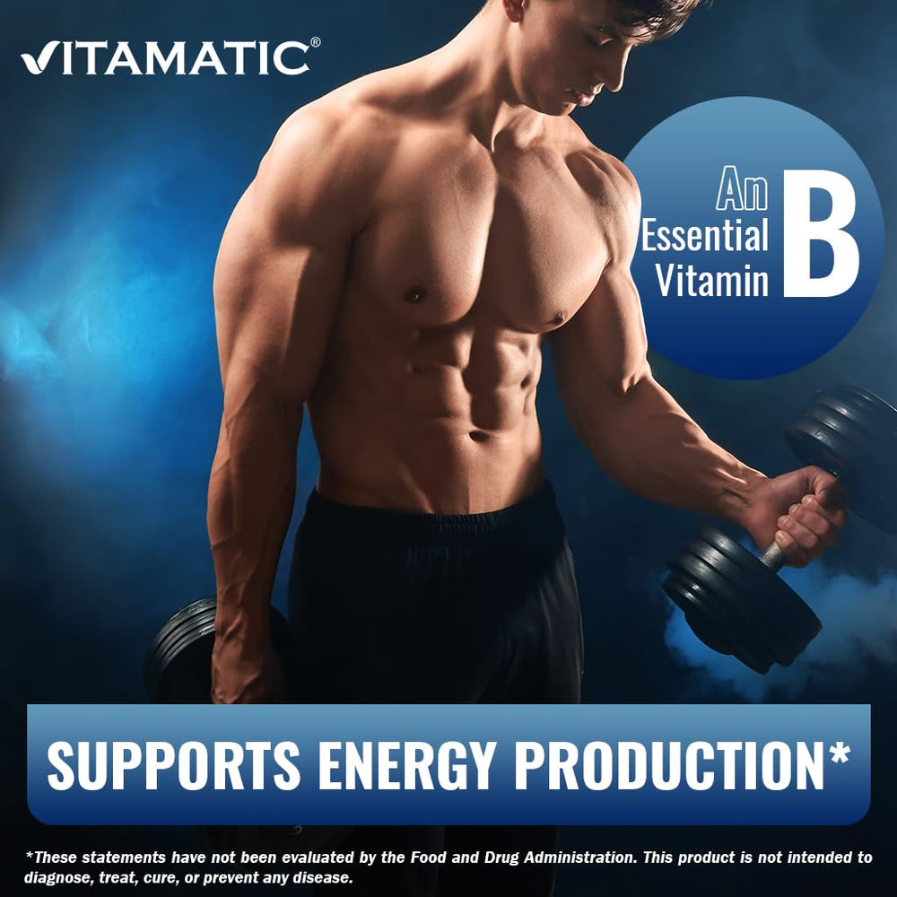 Packaging view of Vitamatic B6 500 mg bottle in protective wrap