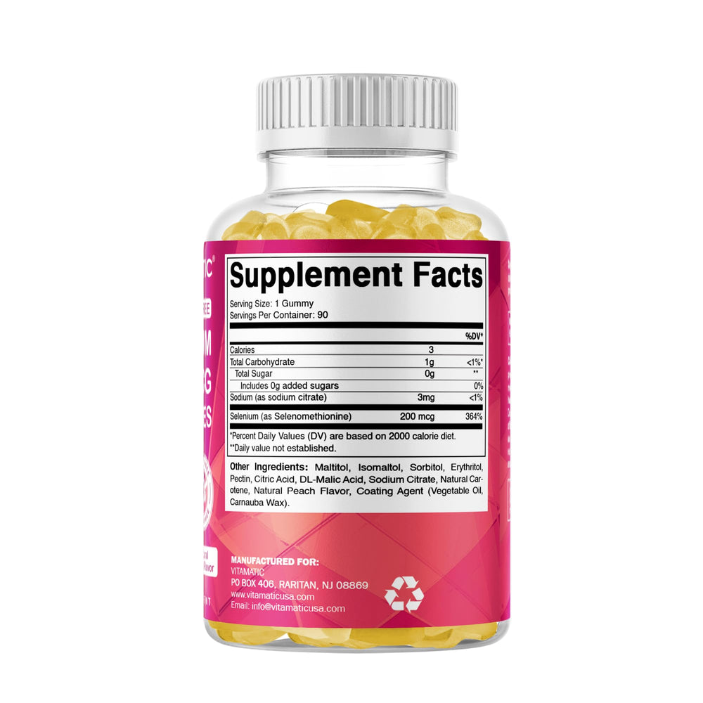 Close-up of Vitamatic label showing product details.