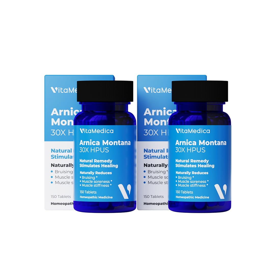 VitaMedica Arnica 30X tablets in bottle for convenient bruise relief and recovery