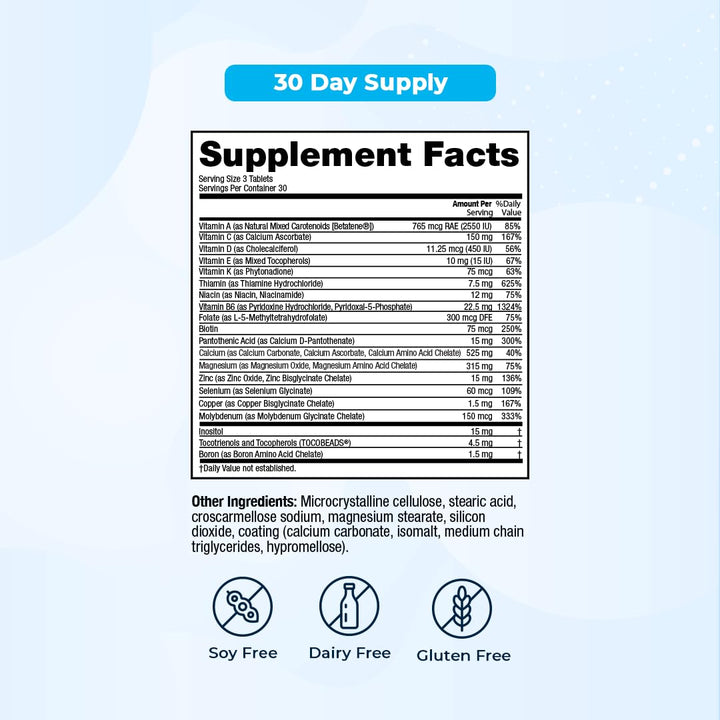 VitaMedica Bone Support ingredient panel showcases boron and minerals for overall support.