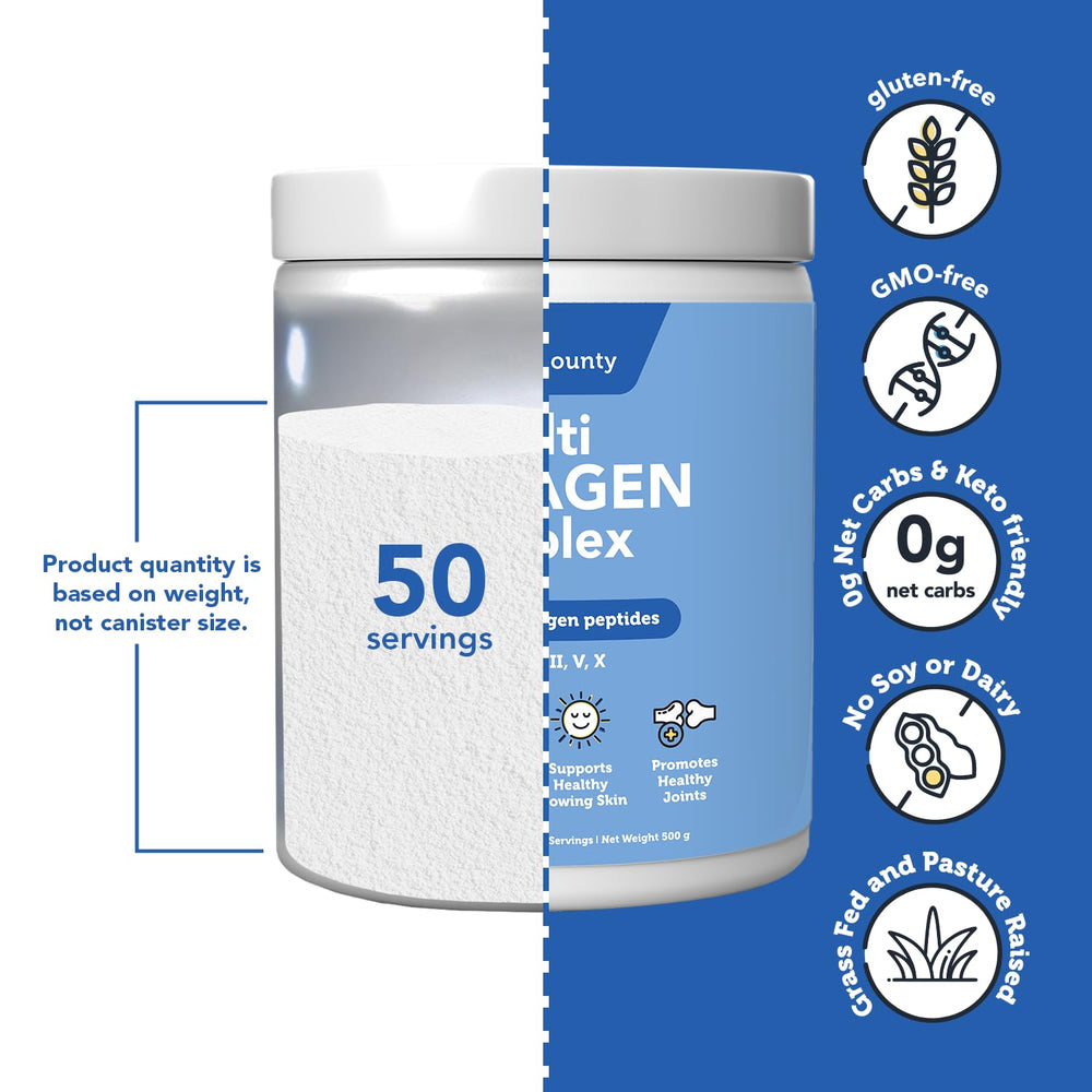 Vitamin Bounty bottle closeup emphasizes hydrolyzed peptides for absorption.
