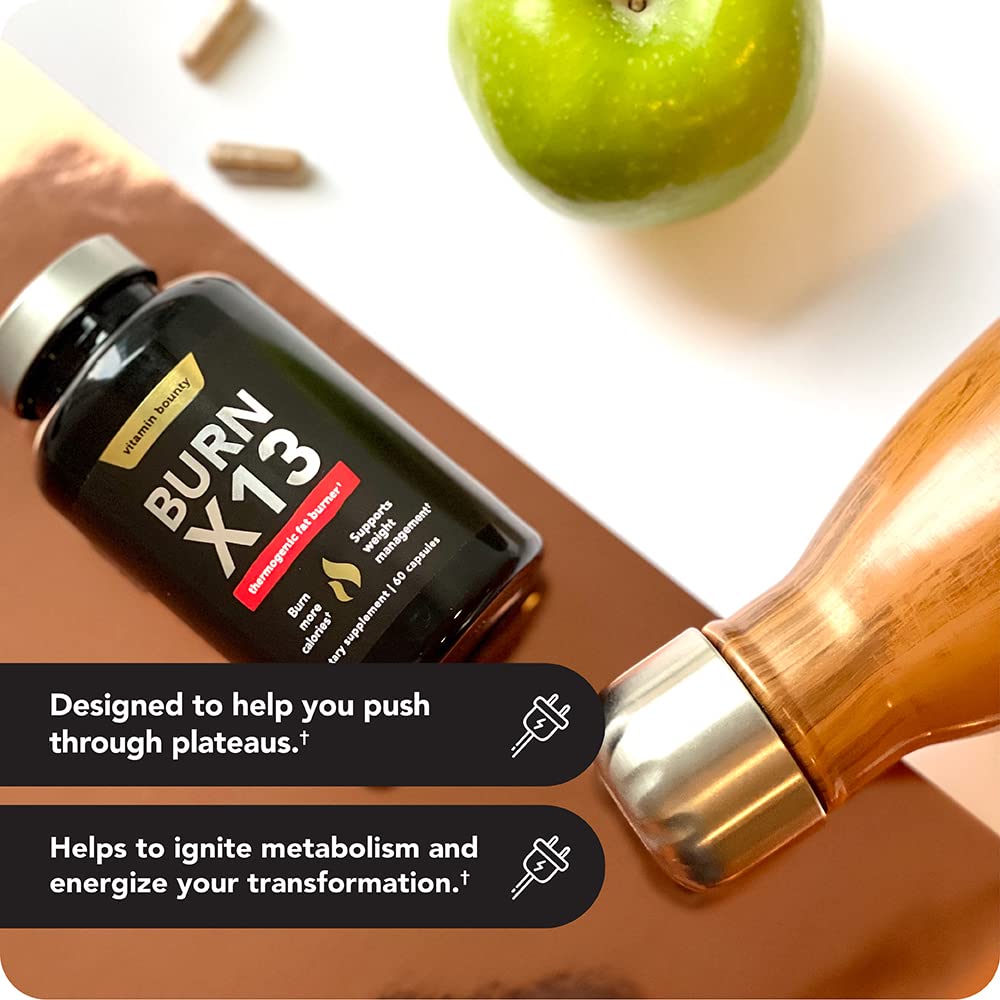 Burn X13 13-ingredient blend highlighting natural metabolism support