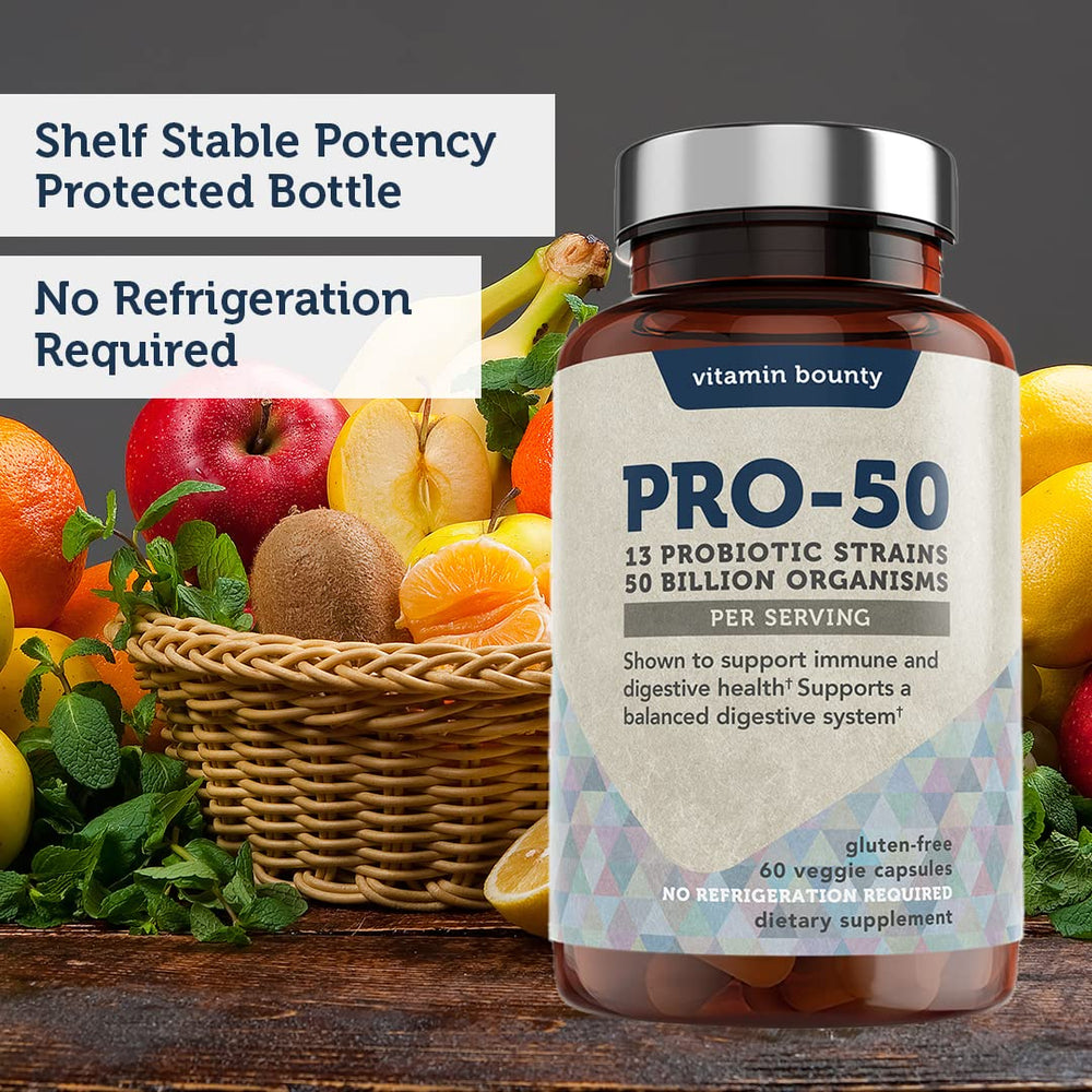 Vitamin Bounty Pro-50 packaging box indicating 2-pack value.