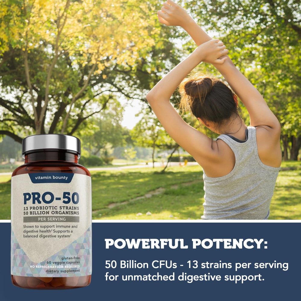 Vitamin Bounty Pro-50 prebiotic greens blend visible in the mix.