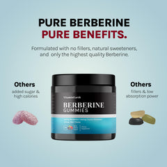 Vitamin Earth Berberine Gummies label highlights Berberine HCL and cinnamon blend.