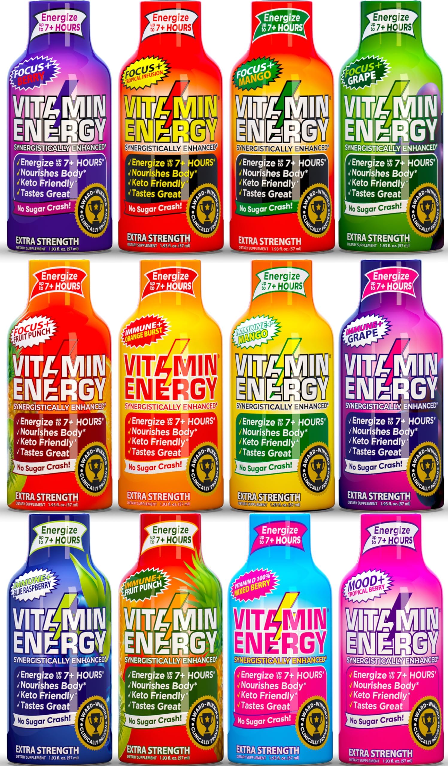 Vitamin Energy 260mg caffeine shot delivers a quick morning energy boost.