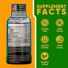 Vitamin Energy B12 Overload label closeup highlighting caffeine and B12.
