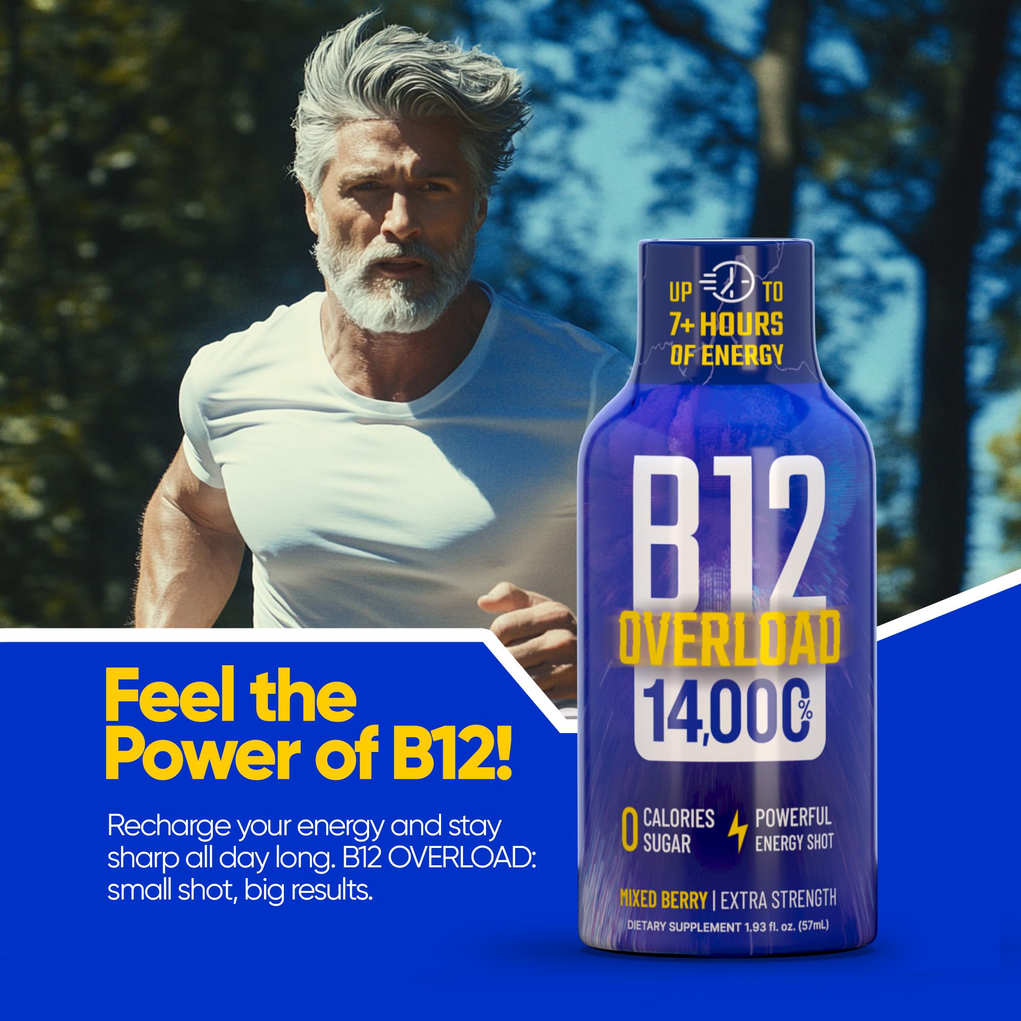 Vitamin Energy B12 Overload portable bottle ideal for workouts and daily use
